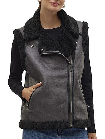 Colete Feminino Vero Moda Camel/Cru