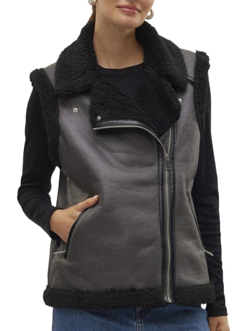 Colete Preto Feminino Vero Moda com Cinto Cinza-preto - Kiabi