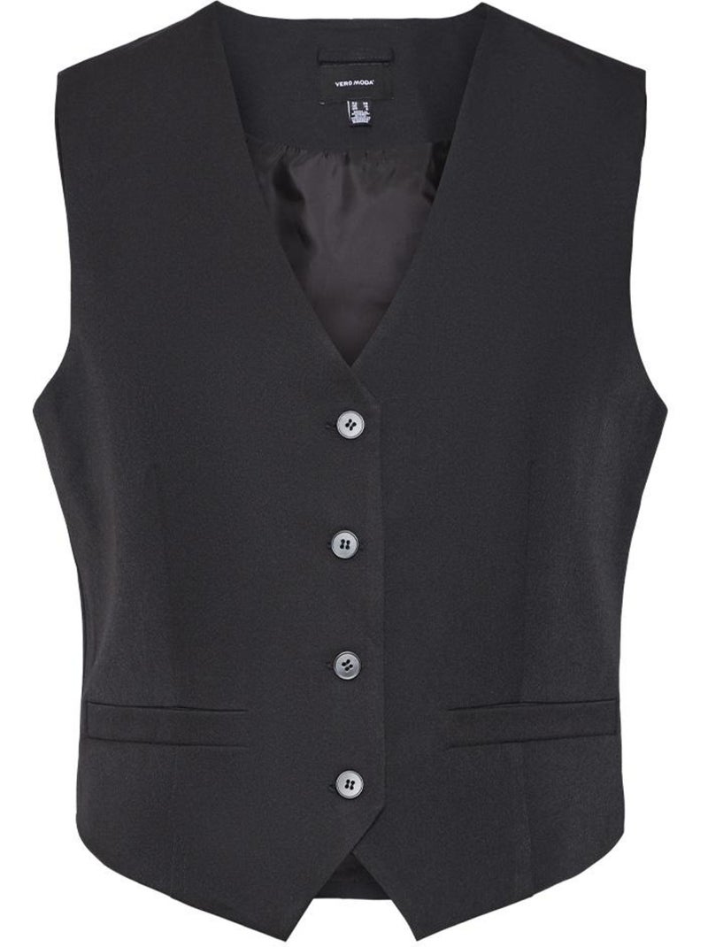 Colete Preto Feminino Vero Moda Raya Preto - Kiabi