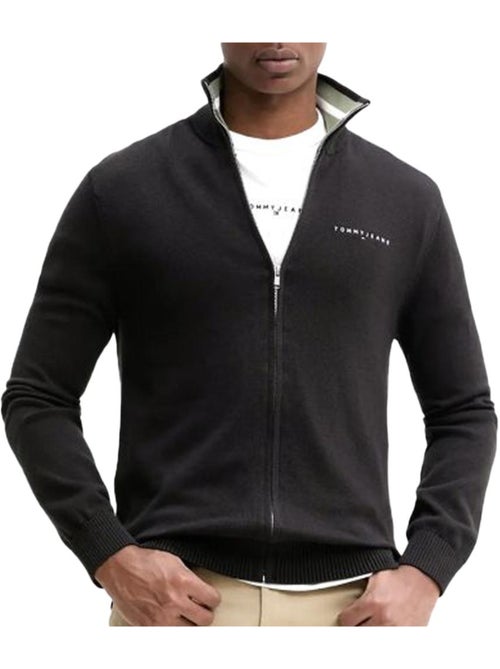 Colete preto tommy hilfiger slim linear para homem - Kiabi