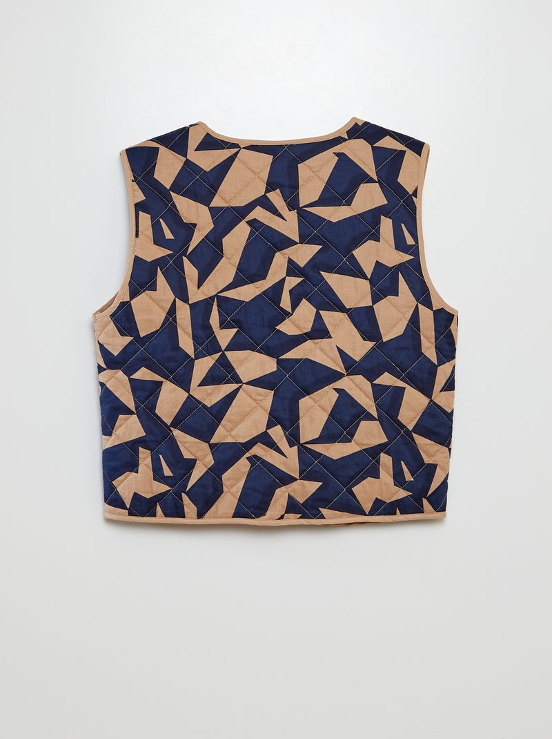 Colete sem mangas acolchoado com atilho à frente 'JDY' AZUL - Kiabi