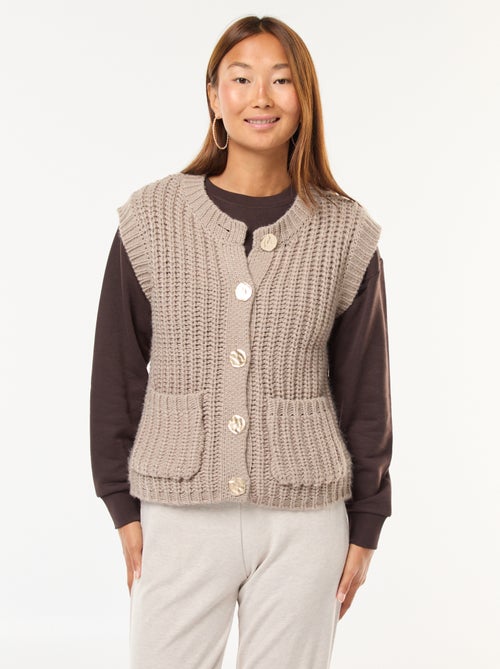 Colete sem mangas com abertura abotoada - Kiabi