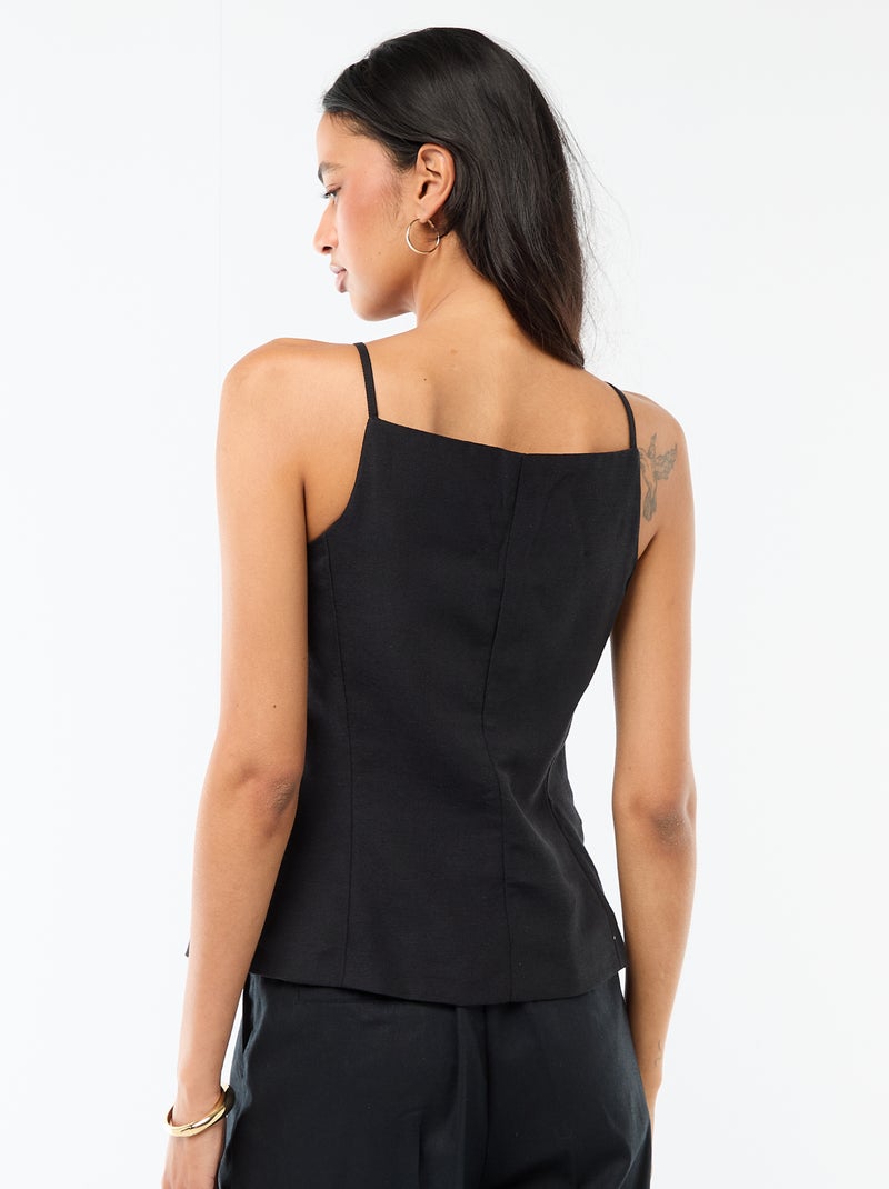 Colete sem mangas com alças Preto - Kiabi