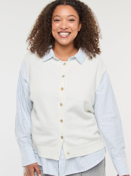 Colete sem mangas com botões - Kiabi