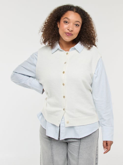 Colete sem mangas com botões - Kiabi