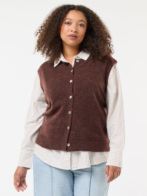 Colete sem mangas com botões - Kiabi