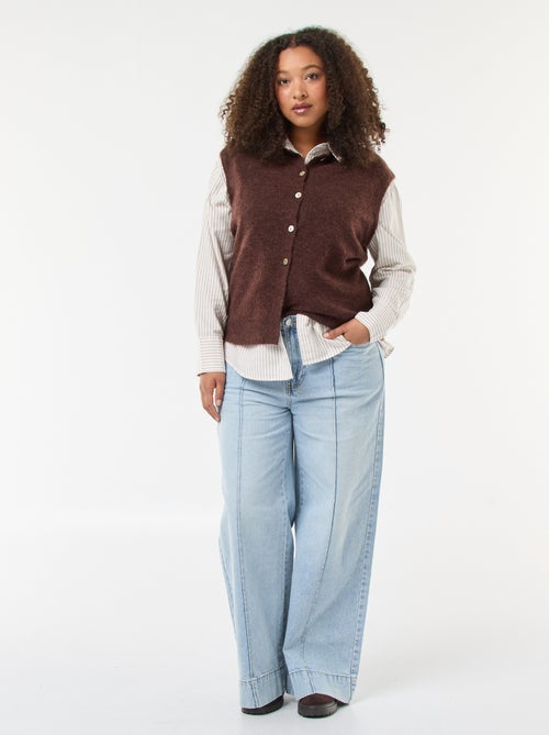 Colete sem mangas com botões - Kiabi