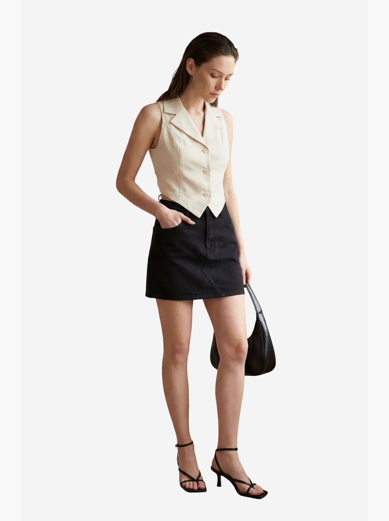 Colete sem mangas com botões e detalhe nas costas my fashion Creme - Kiabi