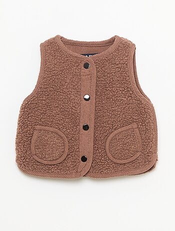 Colete sem mangas com efeito de lã de ovelha