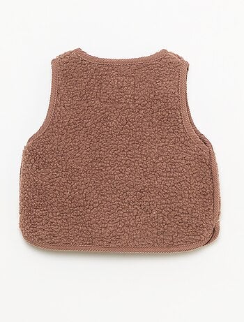 Colete sem mangas com efeito de lã de ovelha