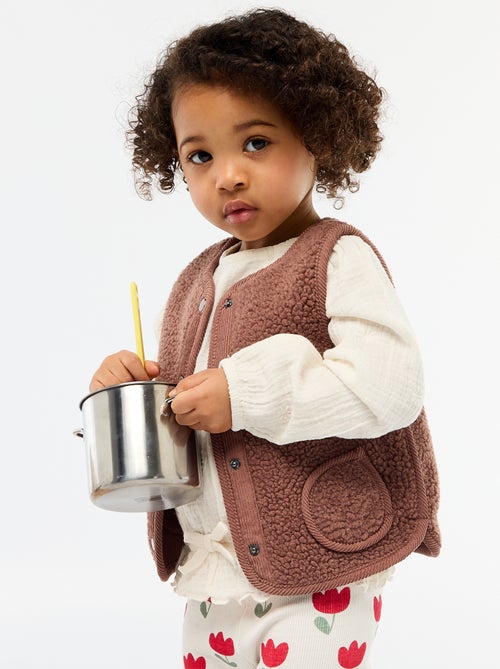 Colete sem mangas com efeito de lã de ovelha - Kiabi