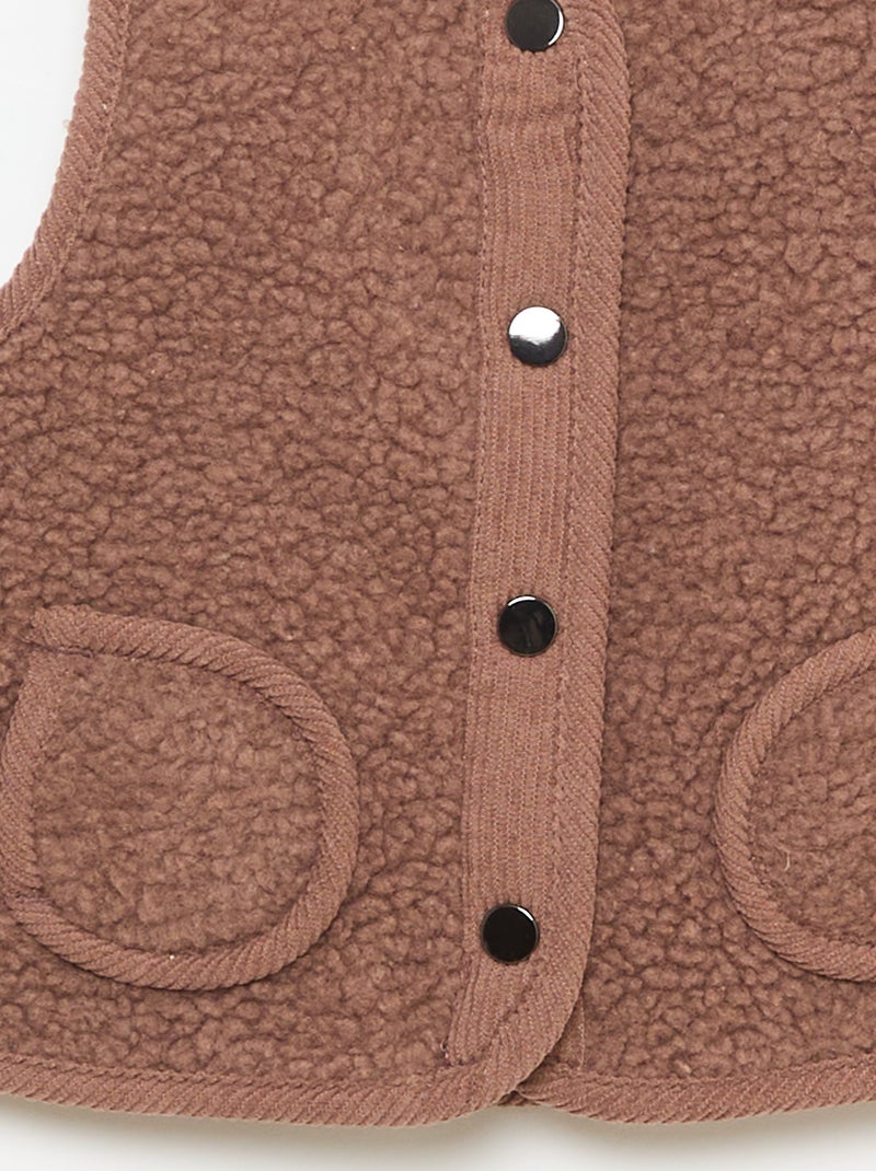 Colete sem mangas com efeito de lã de ovelha Castanho - Kiabi