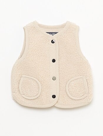 Colete sem mangas com efeito de lã de ovelha
