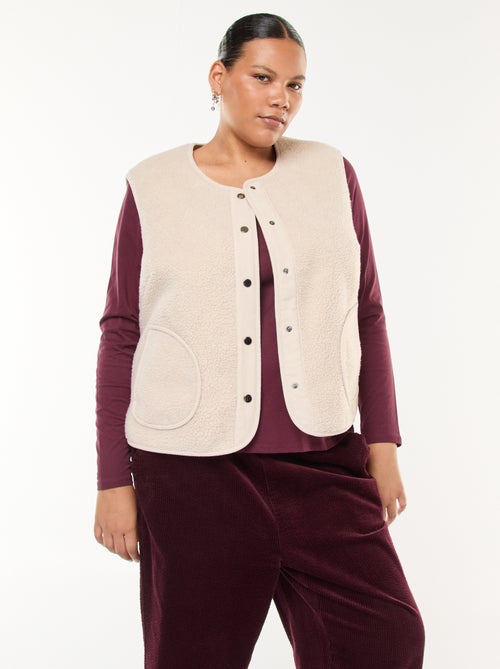 Colete sem mangas com efeito de pele de carneiro - Kiabi