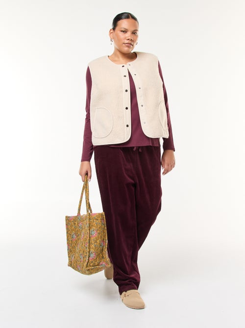 Colete sem mangas com efeito de pele de carneiro - Kiabi