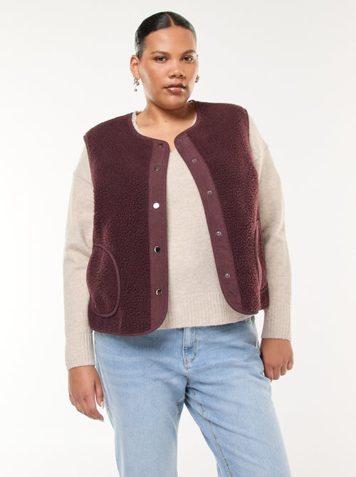 Colete sem mangas com efeito de pele de carneiro - Kiabi