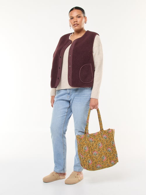 Colete sem mangas com efeito de pele de carneiro - Kiabi