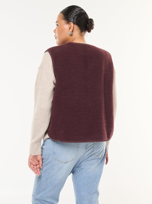 Colete sem mangas com efeito de pele de carneiro - Kiabi