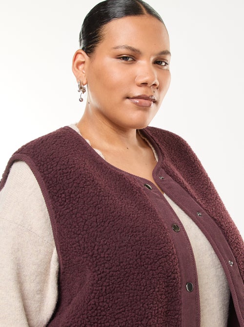 Colete sem mangas com efeito de pele de carneiro - Kiabi