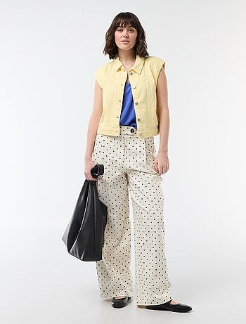 Colete sem Mangas com Estampado de Vaca