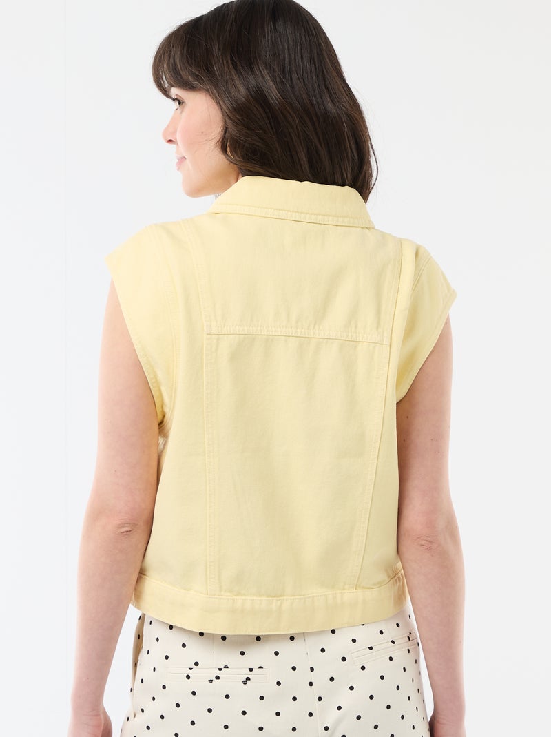 Colete sem Mangas com Estampado de Vaca Amarelo - Kiabi