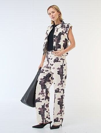 Colete sem Mangas com Estampado de Vaca