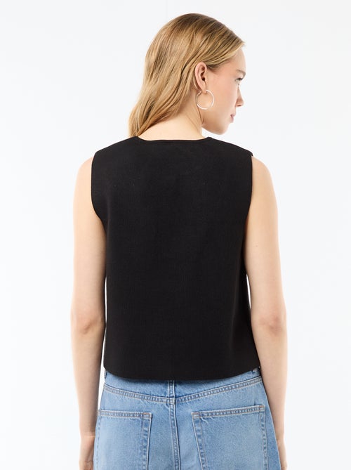 Colete sem mangas com gola redonda - Kiabi