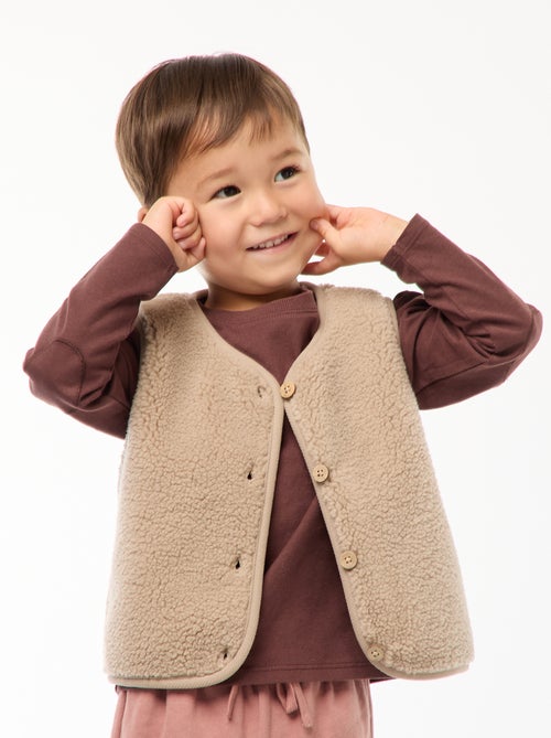 Colete sem mangas efeito borreguito - Kiabi