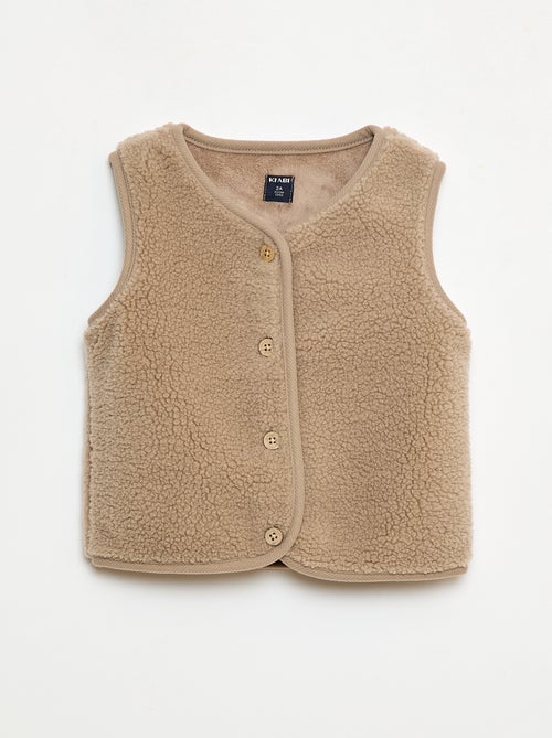 Colete sem mangas efeito borreguito - Kiabi