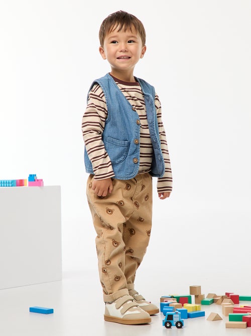 Colete sem mangas efeito ganga com nervuras - Kiabi