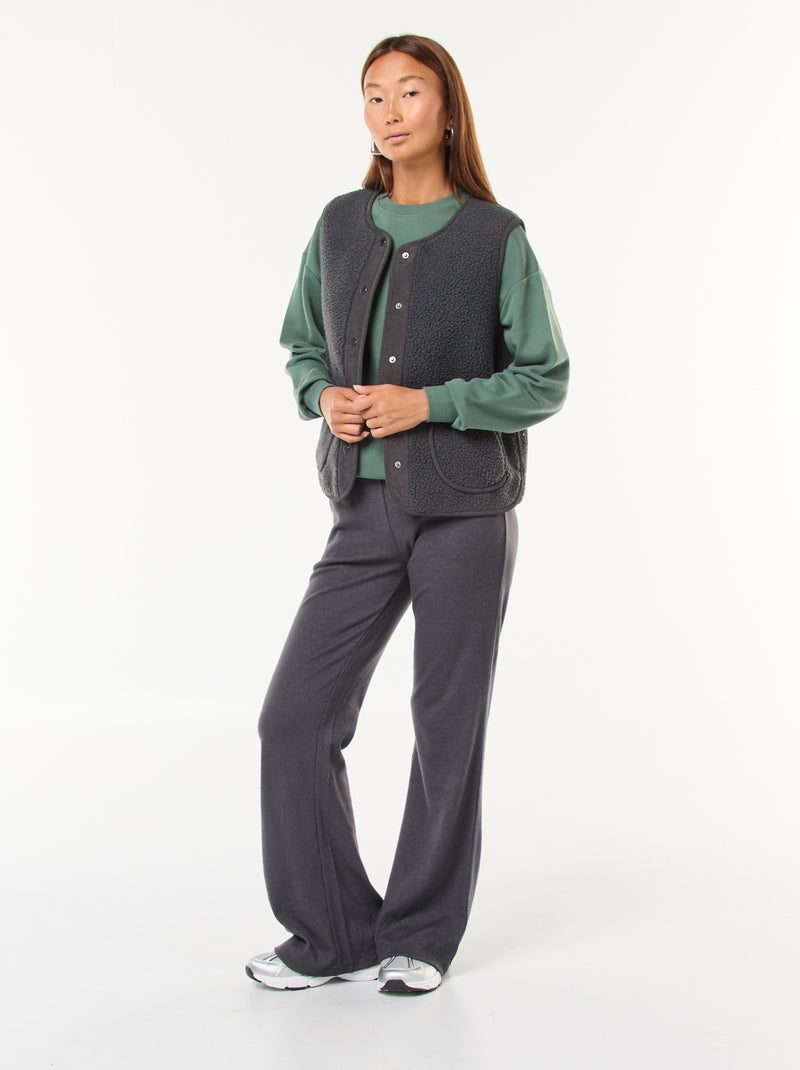 Colete sem mangas efeito lã de ovelha Cinza - Kiabi