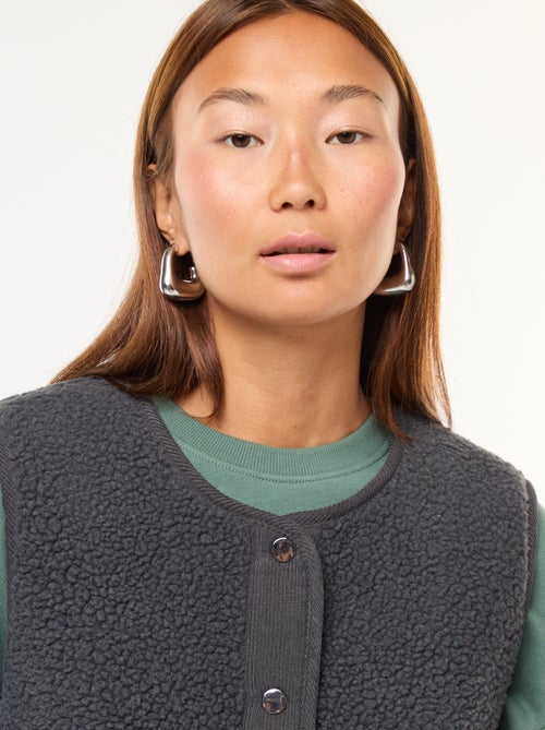 Colete sem mangas efeito lã de ovelha - Kiabi