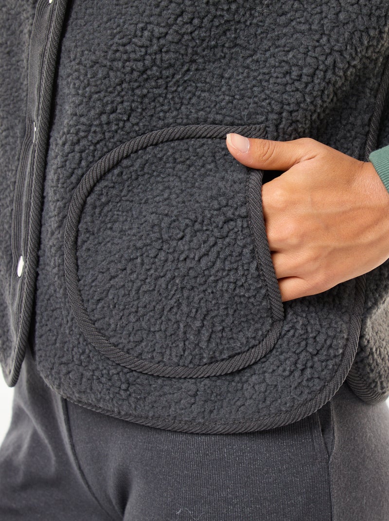 Colete sem mangas efeito lã de ovelha Cinza - Kiabi