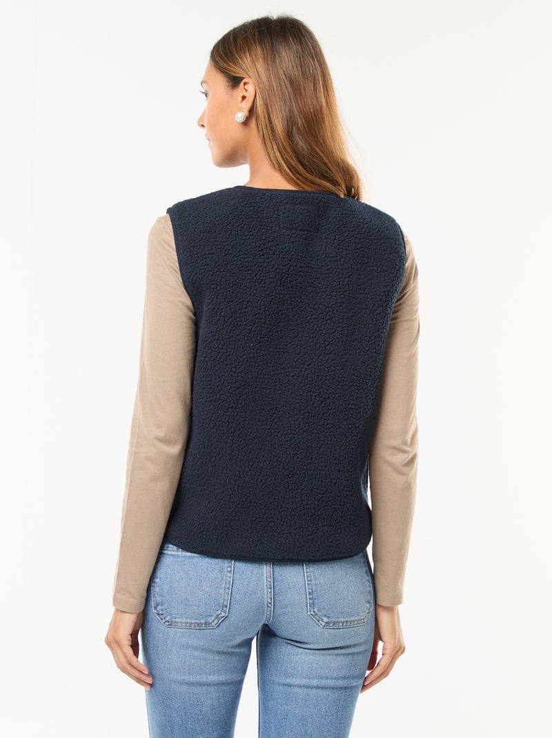 Colete sem mangas efeito ovelha Azul - Kiabi