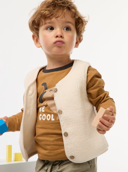 Colete sem mangas efeito pele de carneiro - Kiabi