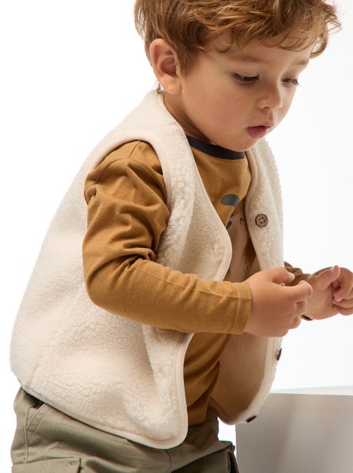 Colete sem mangas efeito pele de carneiro - Kiabi