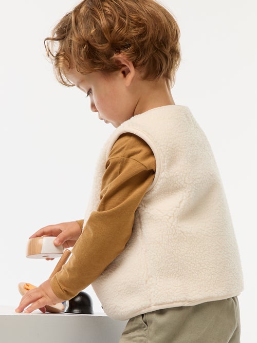 Colete sem mangas efeito pele de carneiro - Kiabi