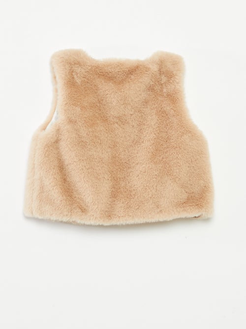 Colete sem mangas em imitação de pelo - Kiabi