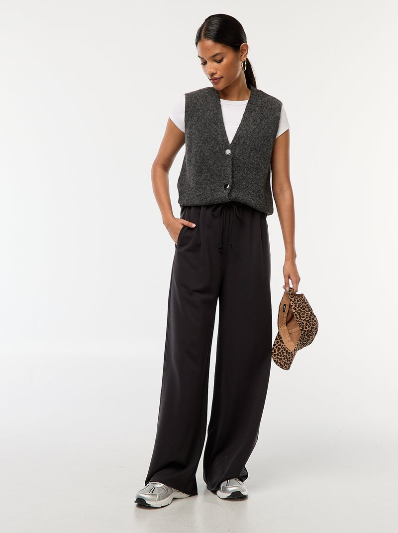 Colete sem mangas em malha macia e quente Cinza - Kiabi