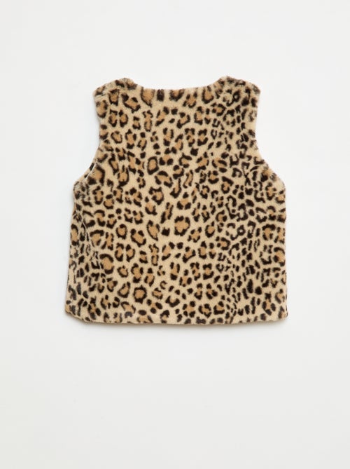 Colete sem mangas em pelo sintético - Kiabi