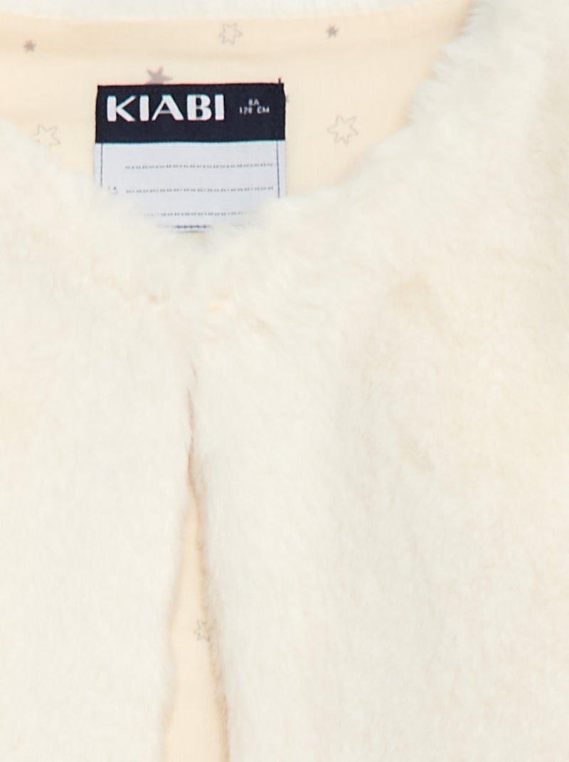 Colete sem mangas em pelo sintético Branco - Kiabi