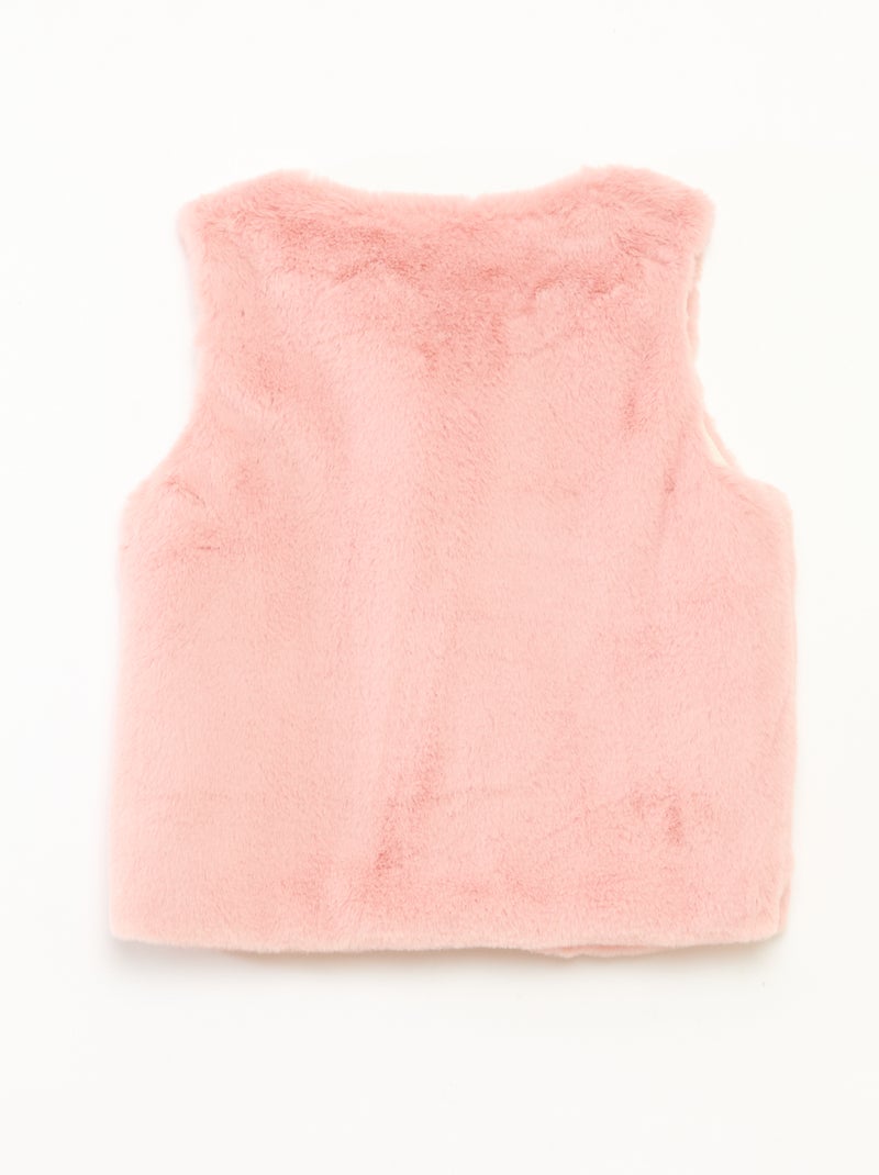 Colete sem mangas em pelo sintético Rosa - Kiabi
