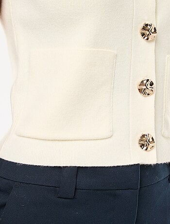 Colete sem mangas em tricô otomano