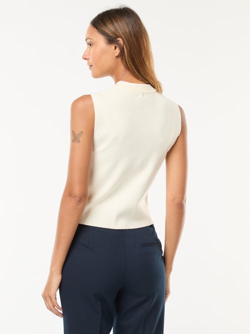 Colete sem mangas em tricô otomano - Kiabi