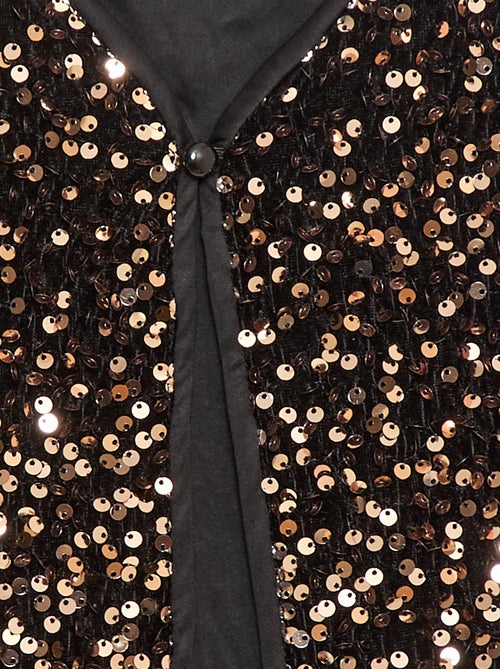 Colete sem mangas em veludo com lantejoulas - Kiabi