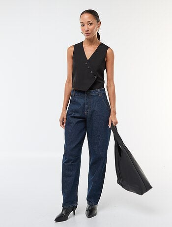 Colete sem mangas estilo "garçon de café" liso