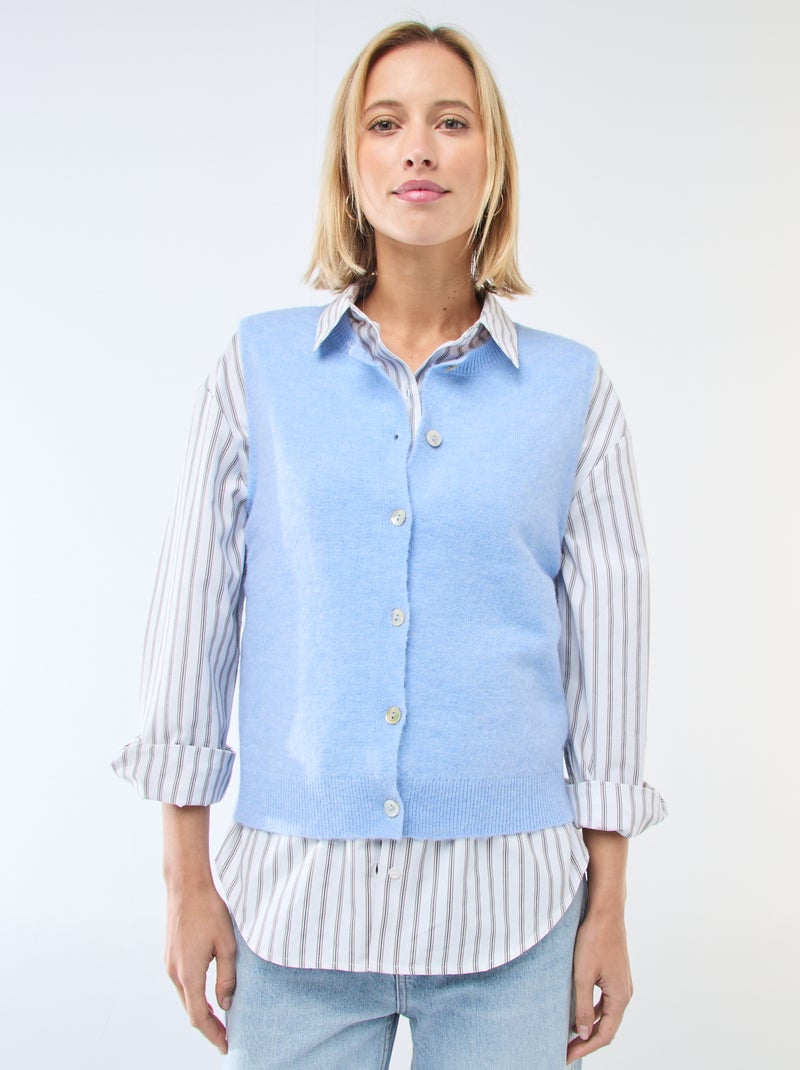 Colete sem mangas liso Azul - Kiabi