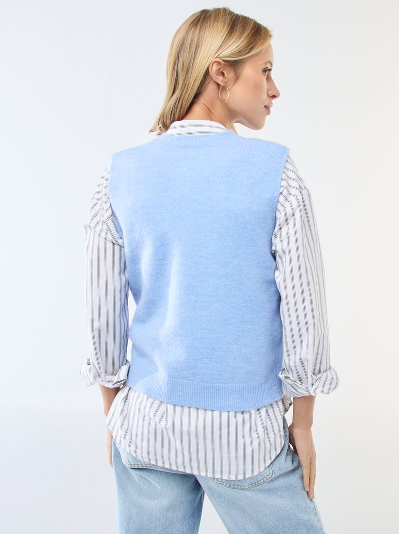 Colete sem mangas liso Azul - Kiabi