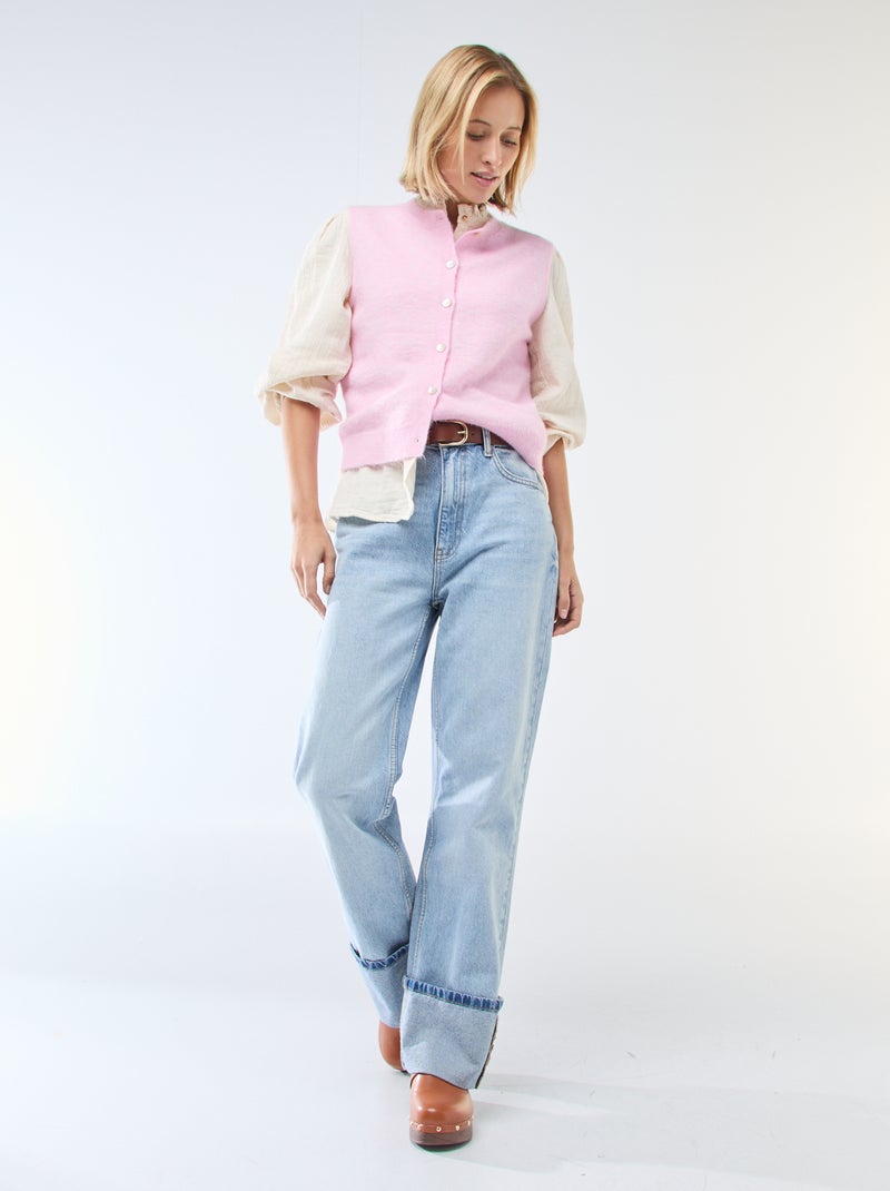 Colete sem mangas liso Rosa - Kiabi