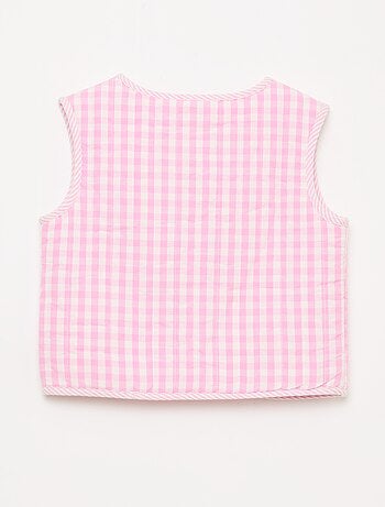Colete sem mangas reversível em popelina